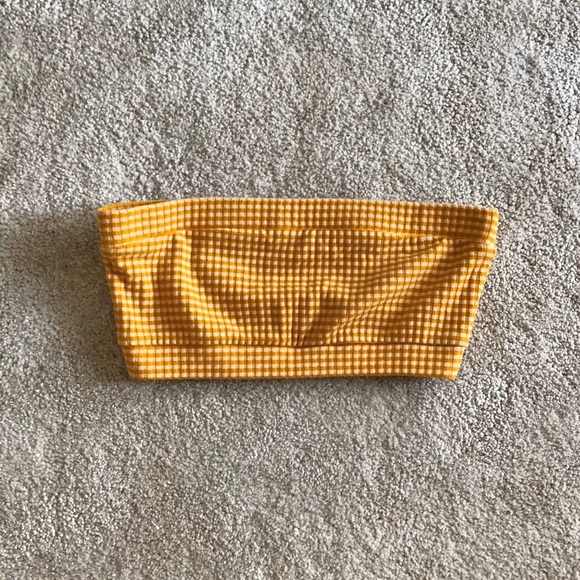Mustard yellow gingham tube top - Picture 1 of 2